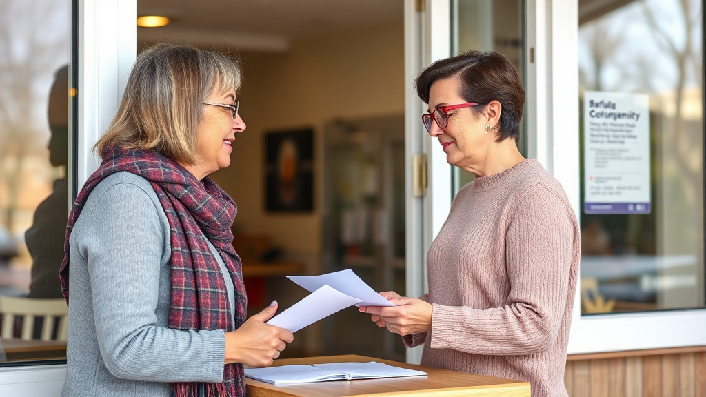 방문 발급, 친절한 상담까지! (realistic 스타일)