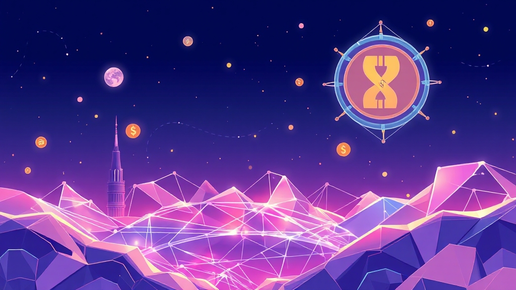 블록체인 기술의 특징 및 장점 (illustration 스타일)