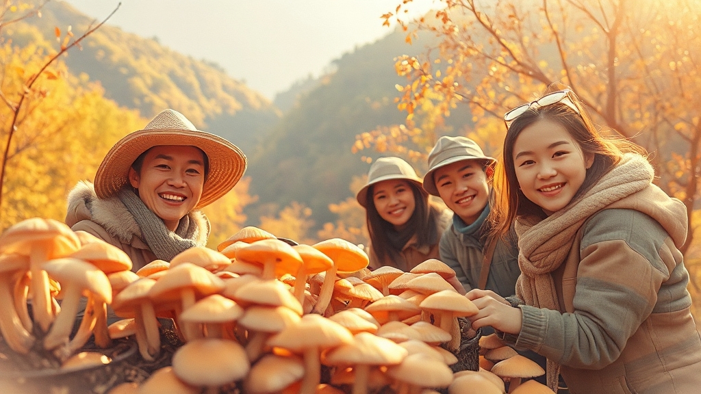 능이버섯 채취 시기 (watercolor 스타일)