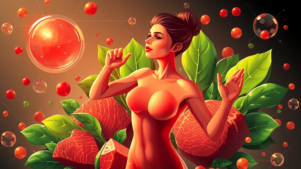 철분의 역할: 혈액 생성 & 산소 운반 (illustration 스타일)