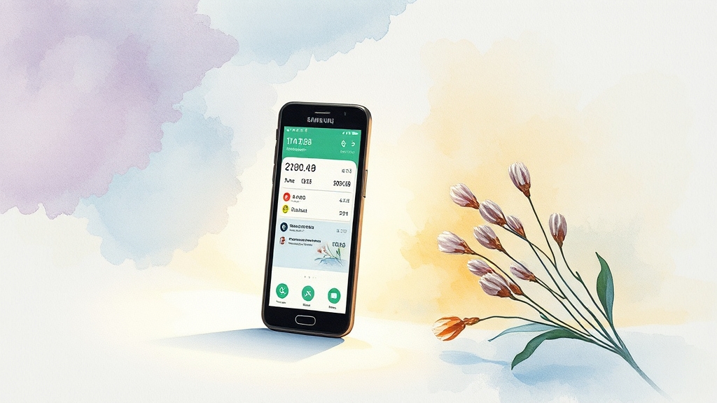 삼성페이 교통카드, 똑똑하게 관리하기! (watercolor 스타일)