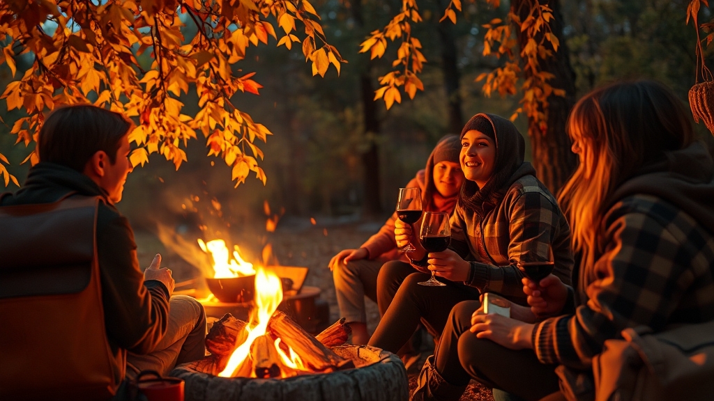 가을 캠핑, 특별한 추억 만들기 (realistic 스타일)