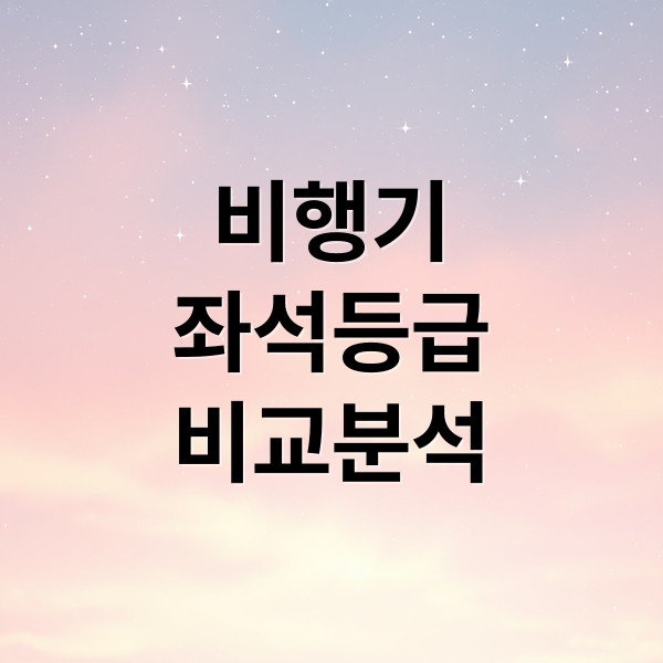 비행기
좌석등급
비교분석 (비행기 좌석 등급)
