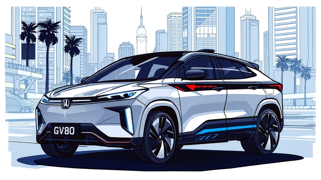 GV80 하이브리드 개요 (illustration 스타일)