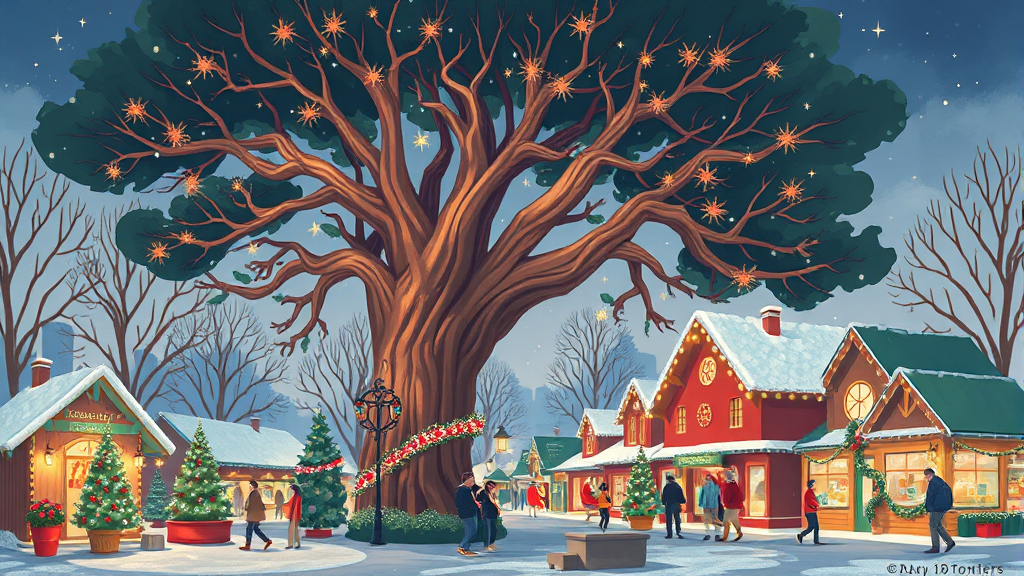 유성 크리스마스 축제 개요 (illustration 스타일)