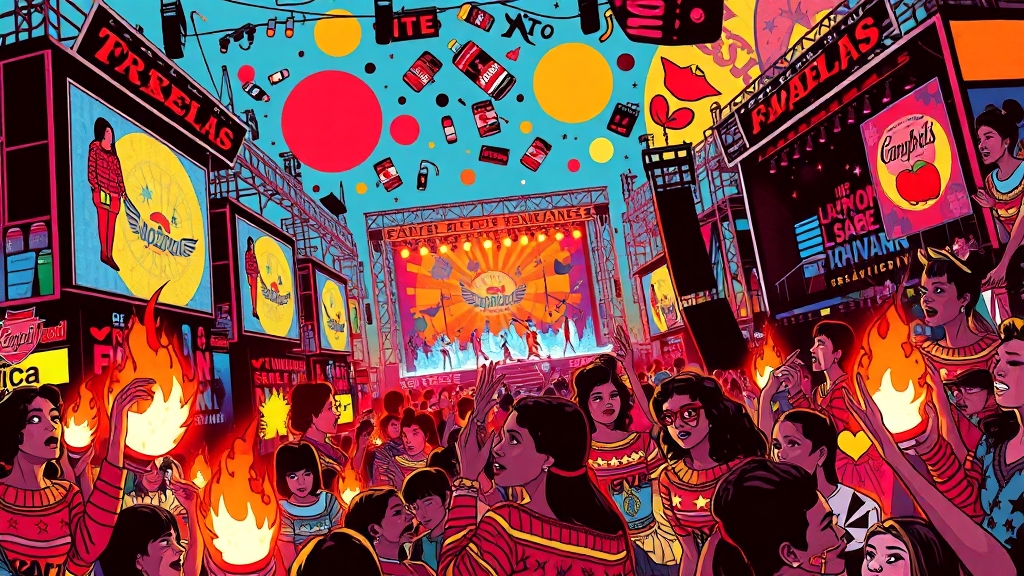 도심 속 음악 & 공연 축제 (popart 스타일)