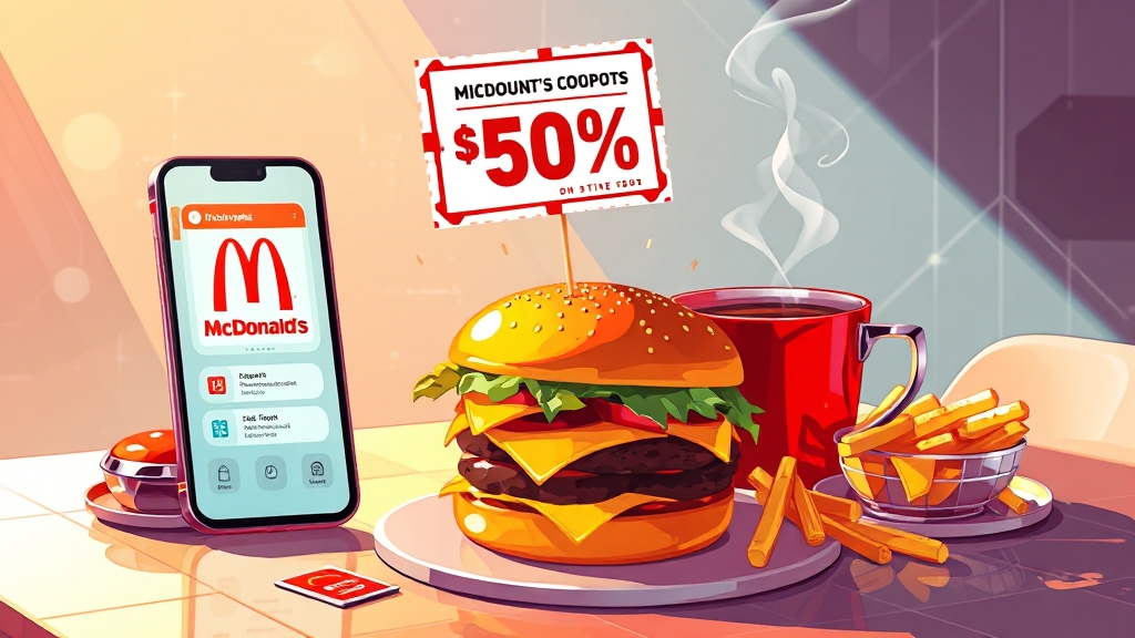 인기 메뉴별 할인쿠폰 적용 사례 (illustration 스타일)