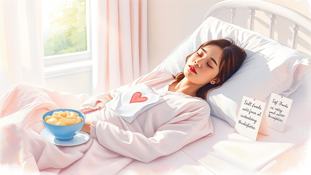 수술 후 관리, 어떻게 해야 할까요? (watercolor 스타일)