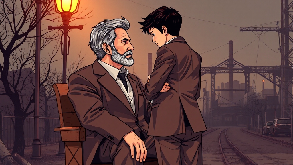 세대별 가족 갈등 (illustration 스타일)
