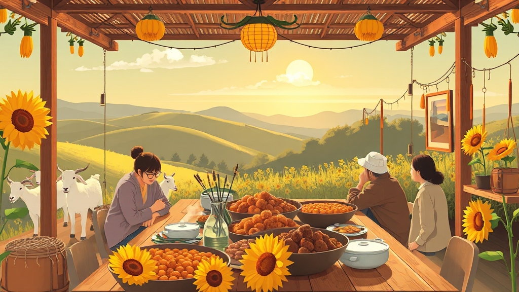구와우마을 및 주변 관광 (illustration 스타일)