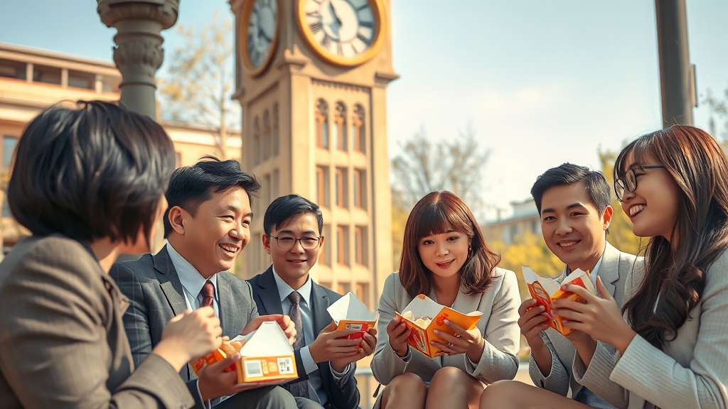 착한점심 시간: 언제? (realistic 스타일)