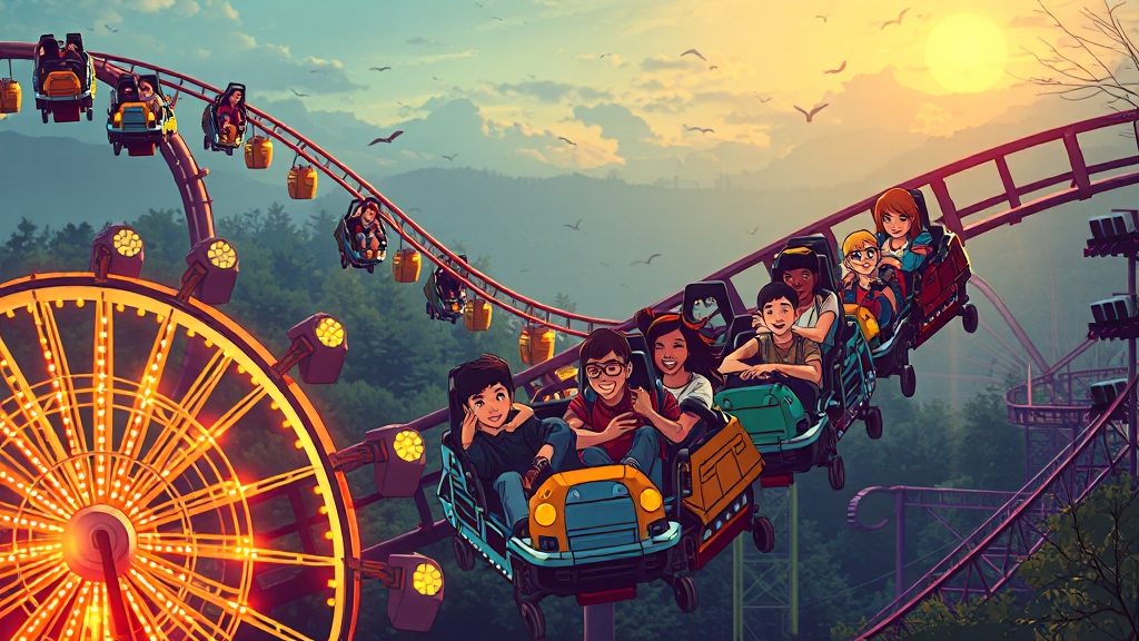 놀이동산 꿈: 현재 심리 상태 반영 (illustration 스타일)