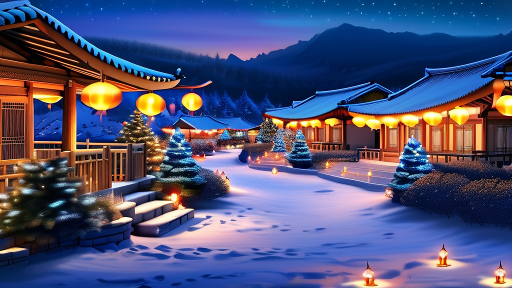 밤의 특별한 순간을 위한 혜택: 한국민속촌 야간개장 (realistic 스타일)