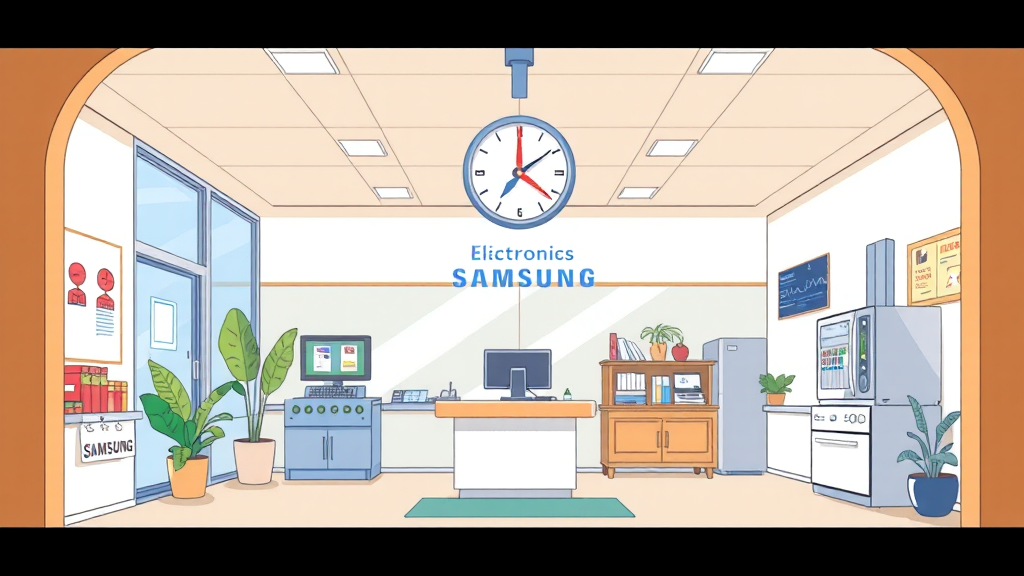 서비스센터 영업시간 (cartoon 스타일)