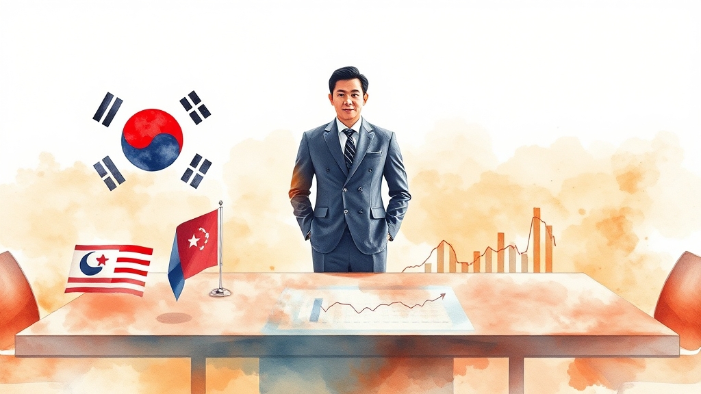 미일 관세 협상과 비교 분석 (watercolor 스타일)