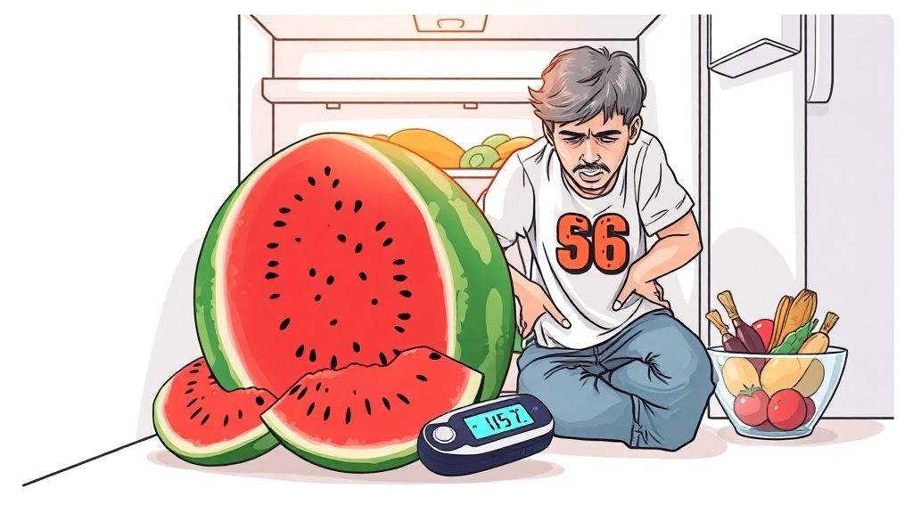 수박 섭취 시 주의사항 & 적정량 (illustration 스타일)