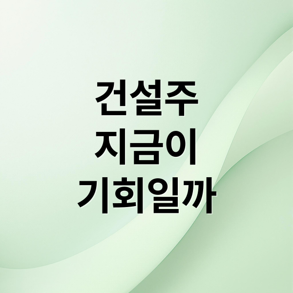 건설주
지금이
기회일까 (건설주)