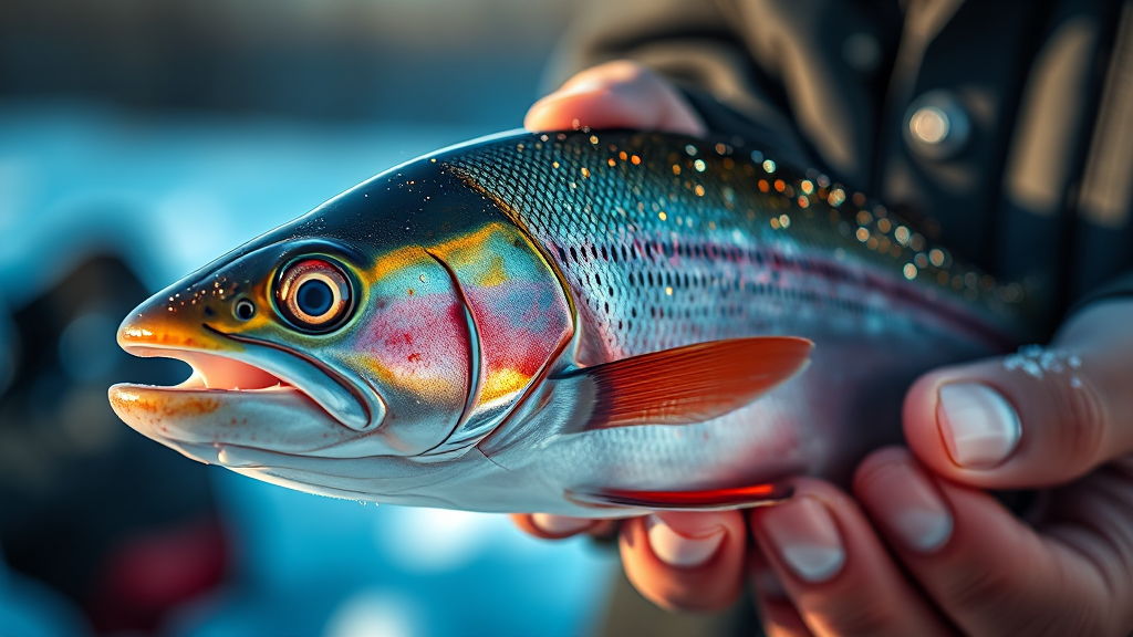 산천어 낚시 완전 정복 (realistic 스타일)