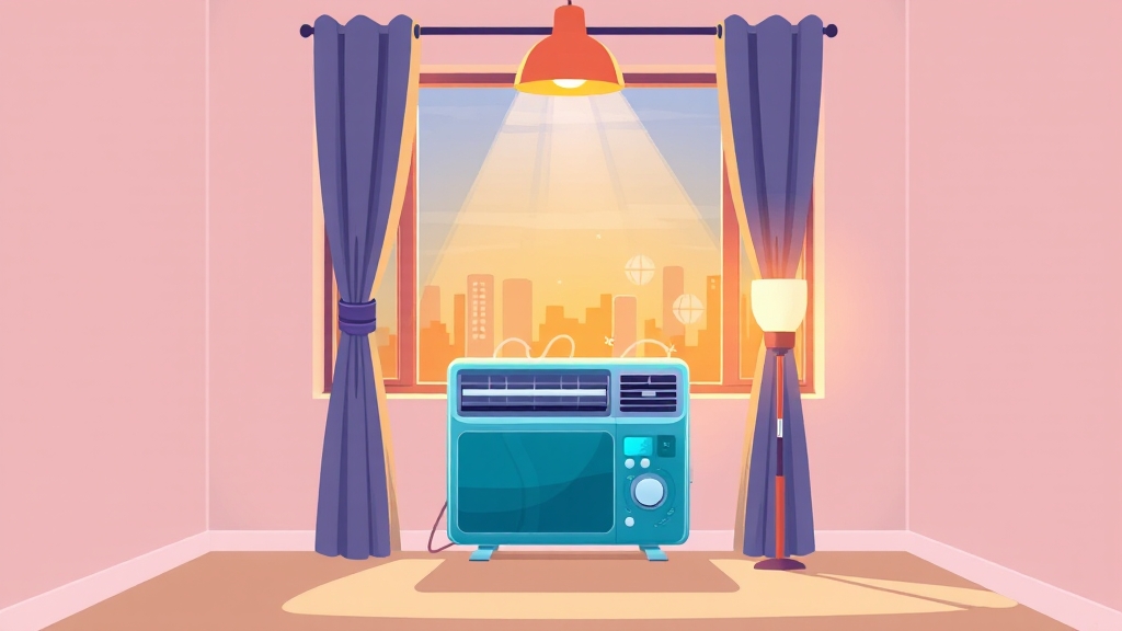 방 크기별 최적 에어컨 선택 (cartoon 스타일)