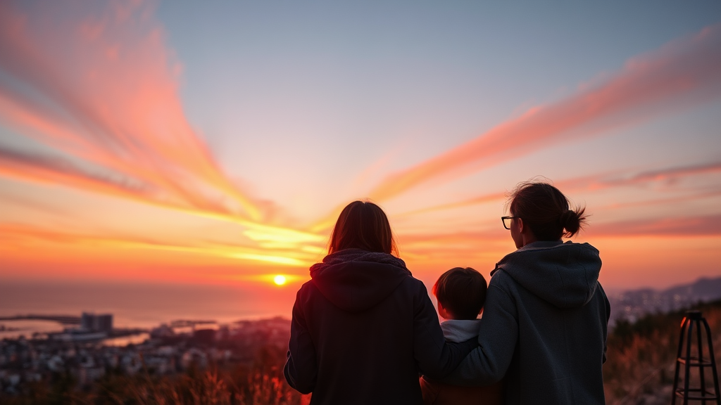 인천 해돋이: 누구와 함께? (realistic 스타일)