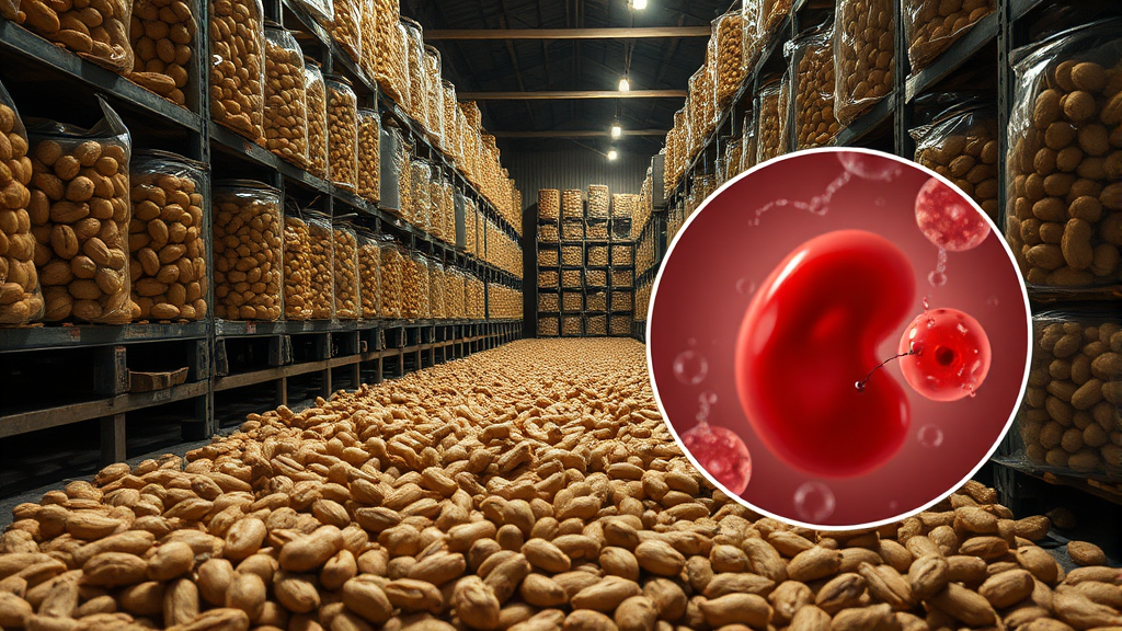 아플라톡신 검출 원인과 위험 (realistic 스타일)