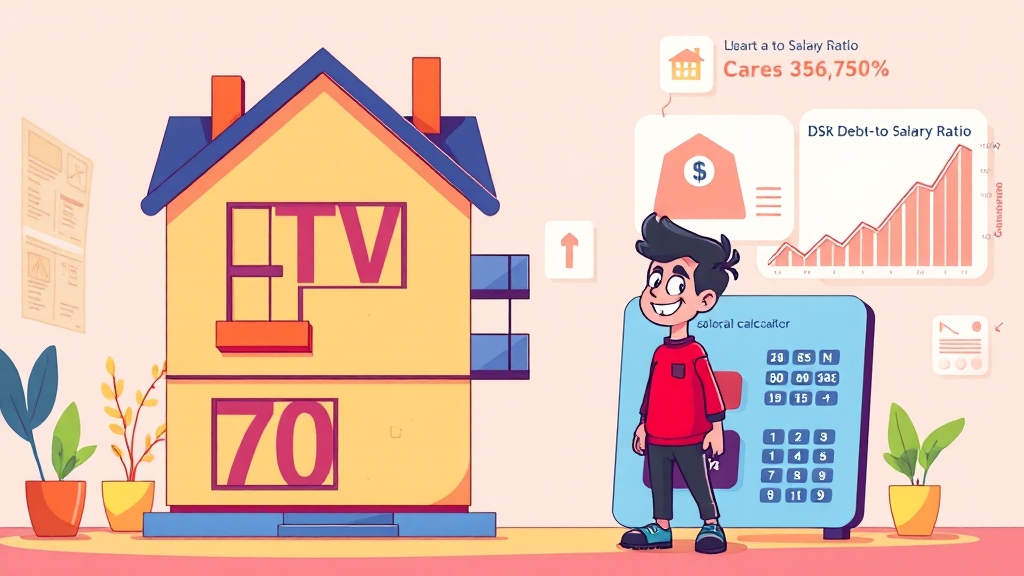 관련 용어 이해 (LTV, DSR) (cartoon 스타일)