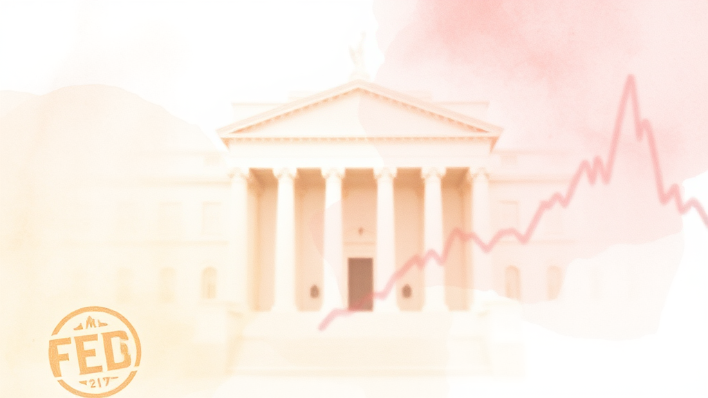 미 연준의 금리 결정과 시장의 반응 (watercolor 스타일)