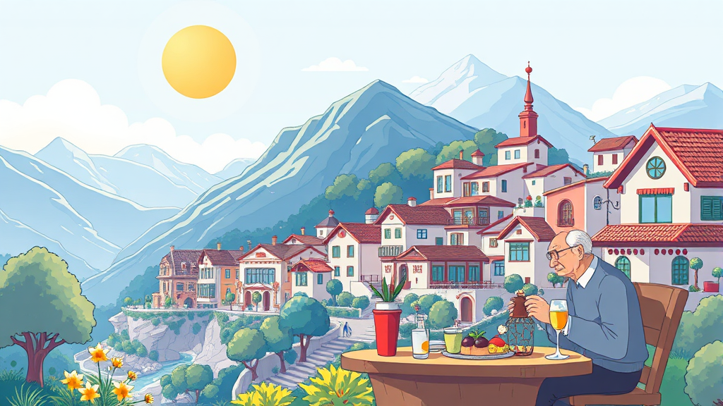 실버타운 시설 기준 및 종류 (cartoon 스타일)