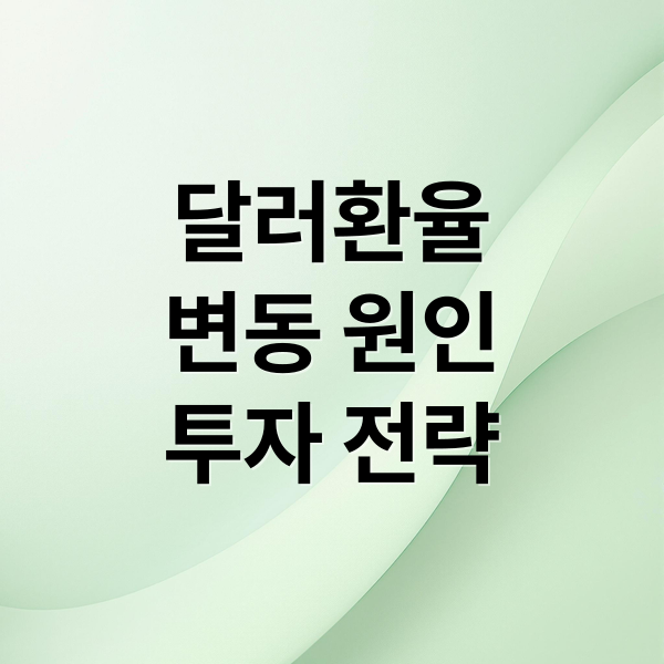 달러환율
변동 원인
투자 전략 (달러환율 전망)