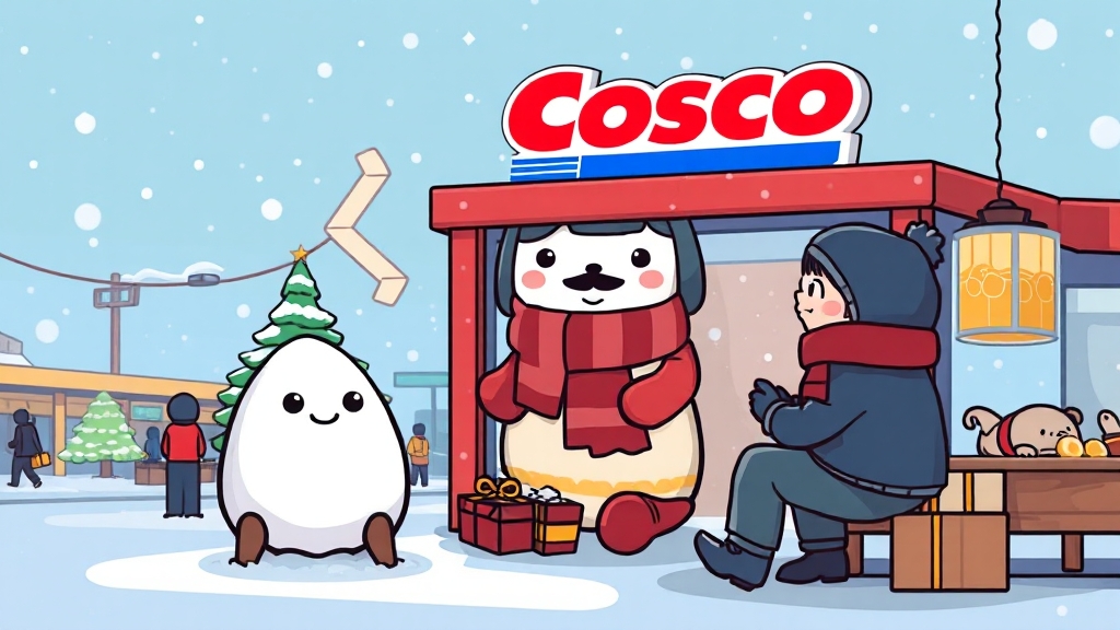 코스트코 푸드코트 & 신상품 소개 (cartoon 스타일)