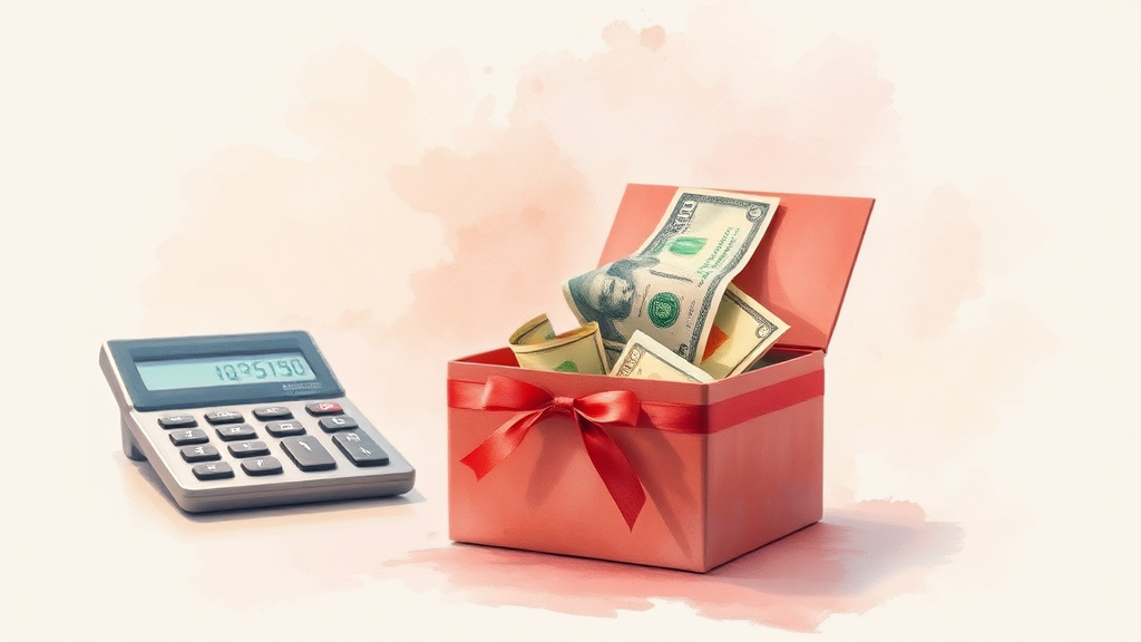 증여세 계산 및 신고 (watercolor 스타일)