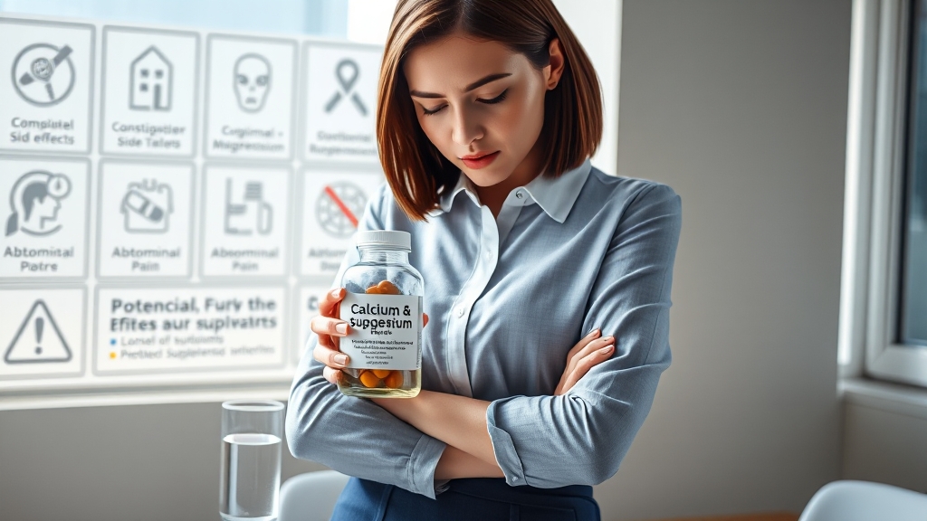 섭취 시 주의사항 및 부작용 (realistic 스타일)