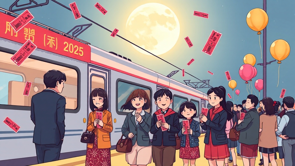 추석 연휴 기차 이용 안내 (cartoon 스타일)