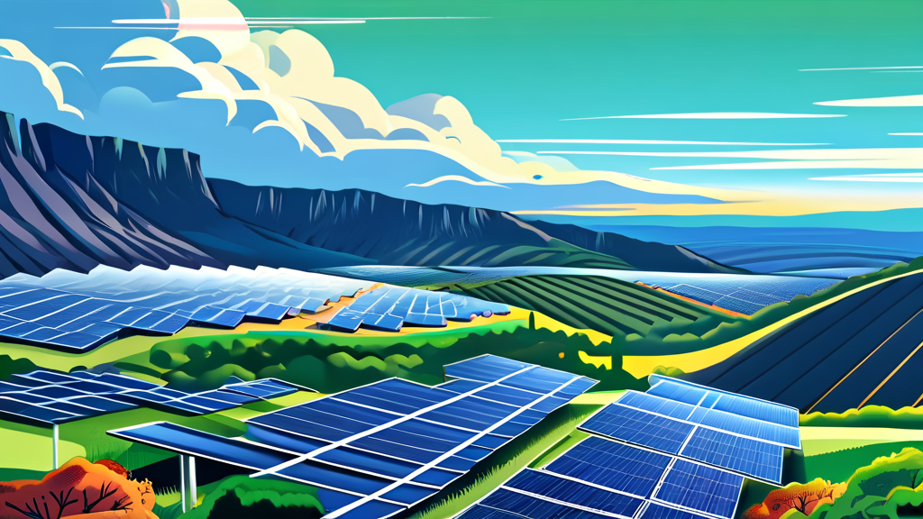 태양광 시장 동향과 한화솔루션의 경쟁력 (illustration 스타일)