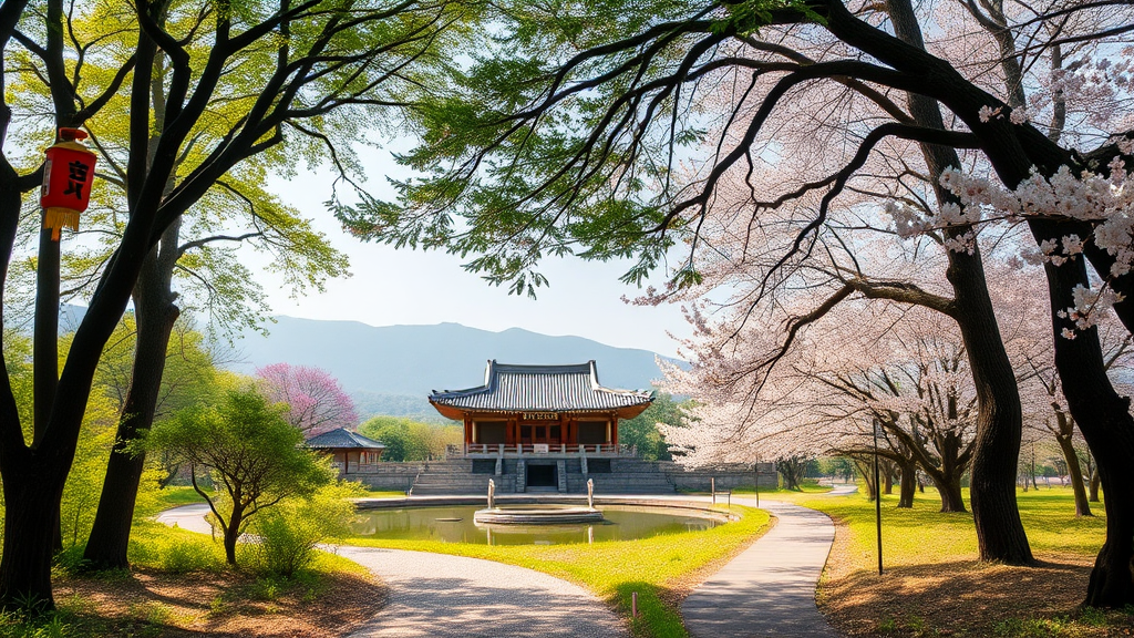 개심사 주변 환경과 함께 즐기는 산책 (realistic 스타일)