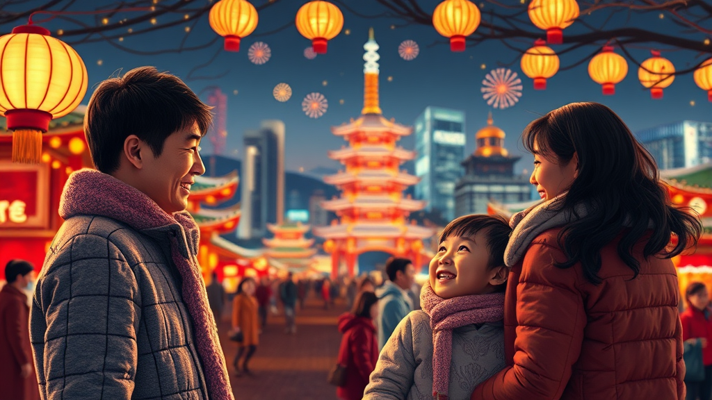 설날, 가족과 함께하는 즐거운 시간 계획하기 (realistic 스타일)