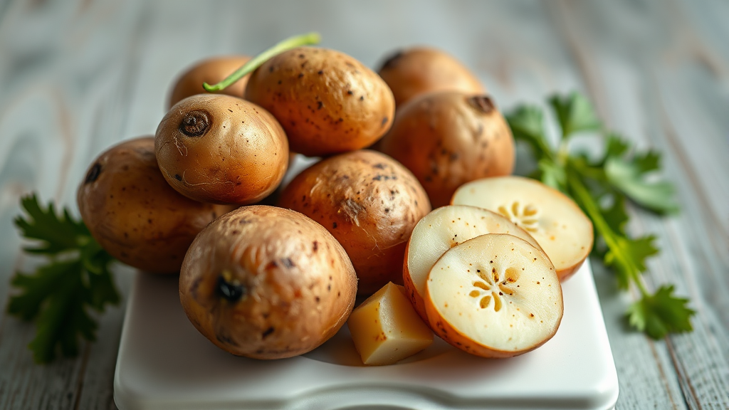 히카마 vs 감자, 무엇이 다를까? (realistic 스타일)