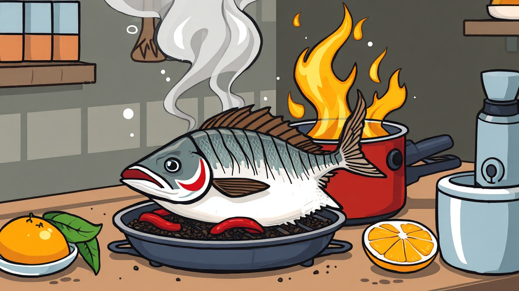 구운 후 냄새 제거 꿀팁 (cartoon 스타일)