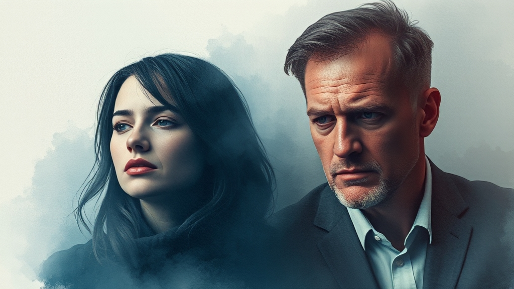 피해자와 피의자 (watercolor 스타일)