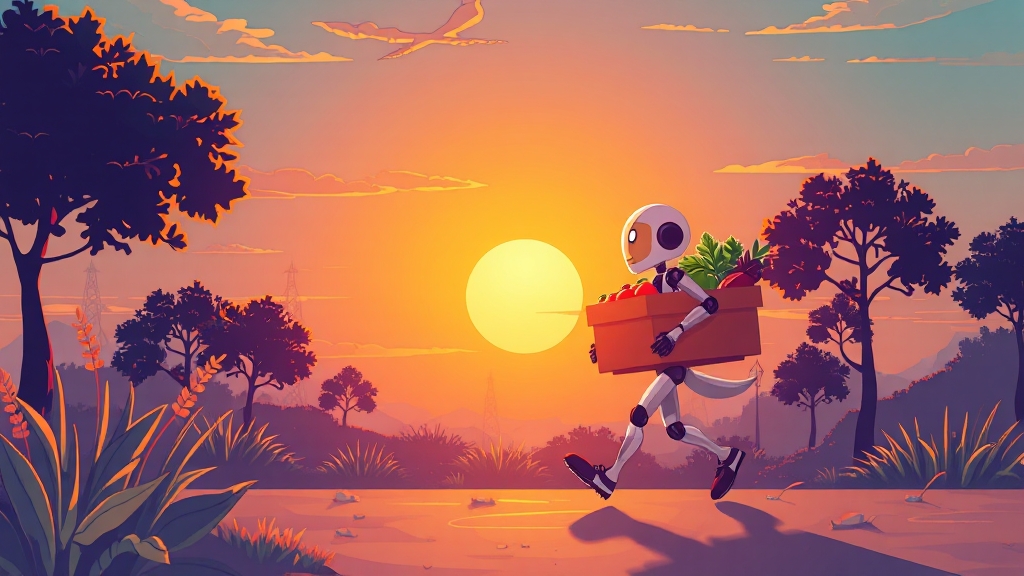 지속 가능한 새벽 배송을 위해 (illustration 스타일)