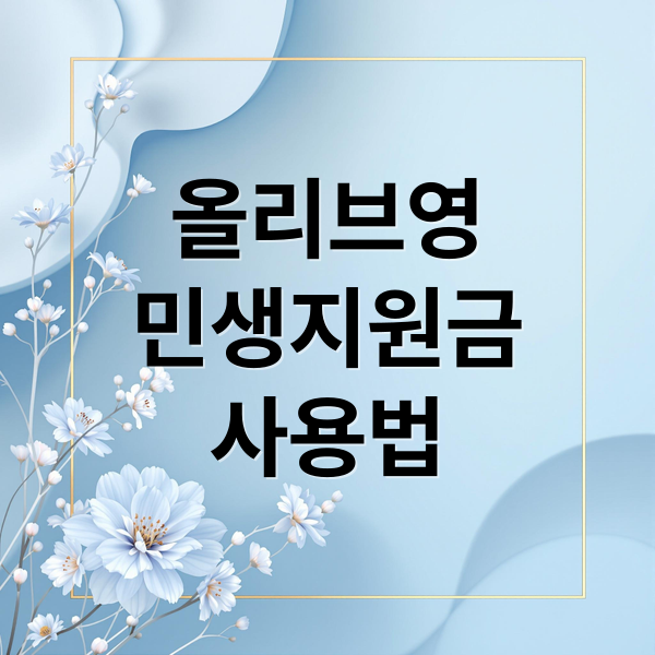 올리브영
민생지원금
사용법 (올리브영 민생지원금 2025년)