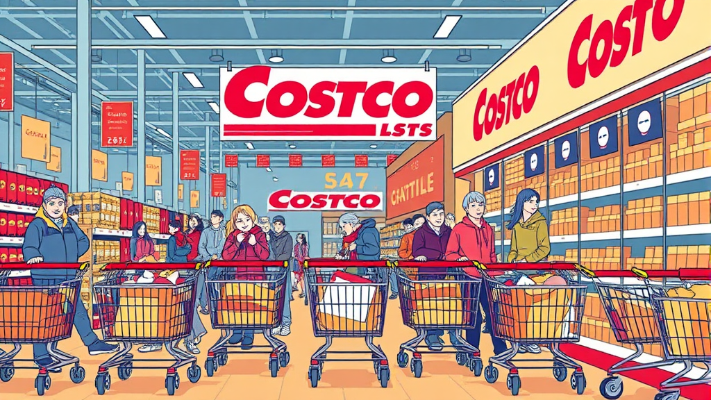 코스트코 1월, 풍성한 쇼핑으로 시작 (illustration 스타일)