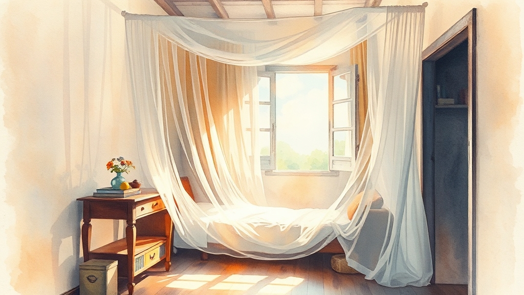 방충망 청소, 왜 중요할까요? (watercolor 스타일)