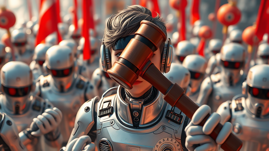 AI 규제 동향 (realistic 스타일)