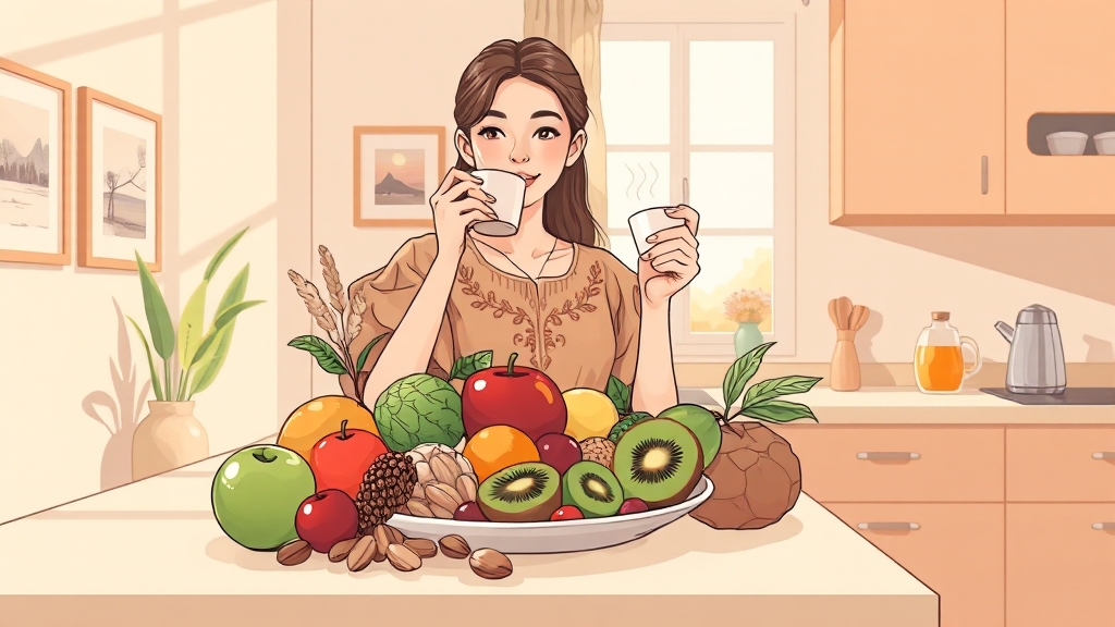 건강한 아침 식습관 가이드 (illustration 스타일)