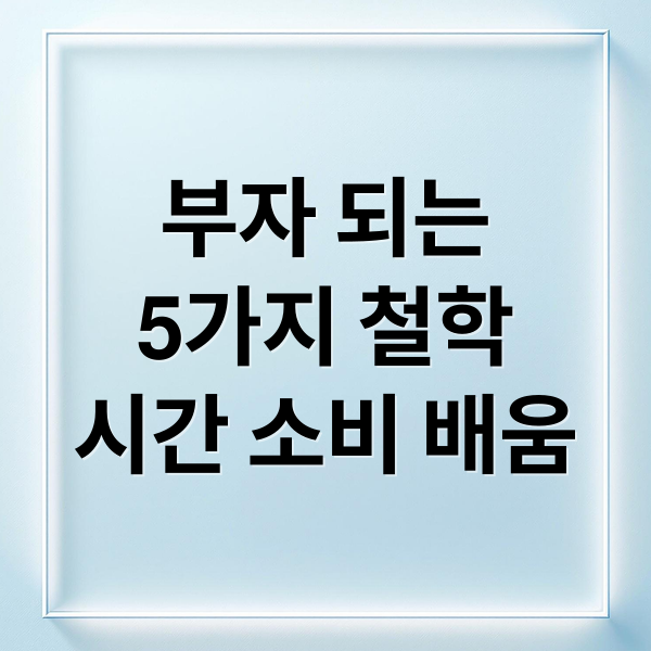 부자 되는
5가지 철학
시간 소비 배움 (부자 철학 성공 5가지)