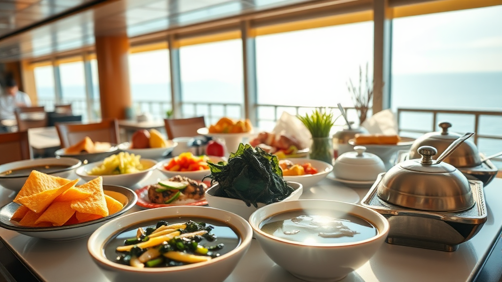 조식 뷔페 이용 후기 및 평가 (realistic 스타일)