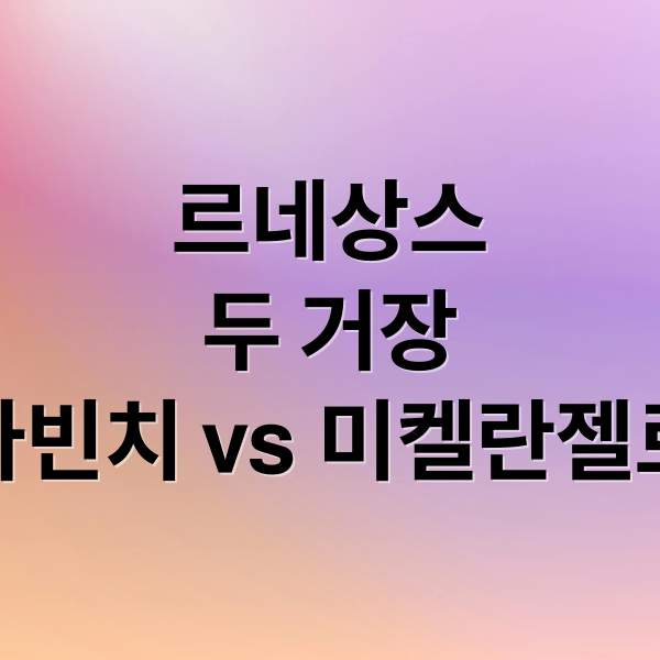 르네상스
두 거장
다빈치 vs 미켈란젤로 (로빈 데이아나 벌거벗은 세계사)