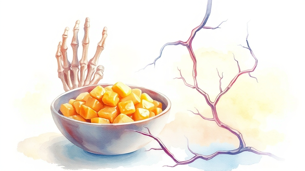 낫토와 비타민 K2의 관계 (watercolor 스타일)