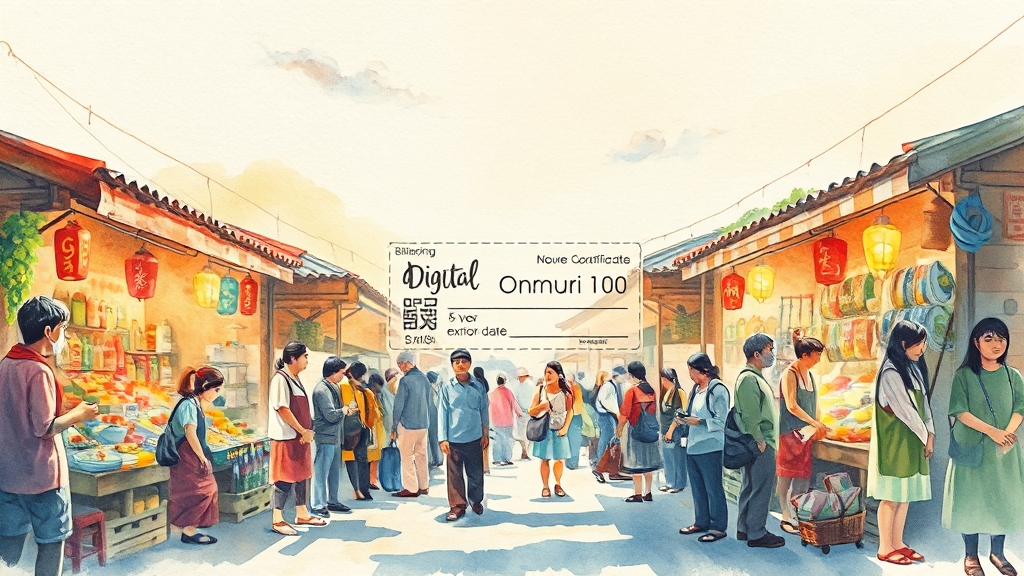 디지털 온누리상품권 활용법 (watercolor 스타일)